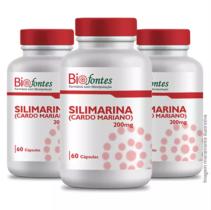 Kit 3 Potes de Silimarina 200Mg 60 Cápsulas