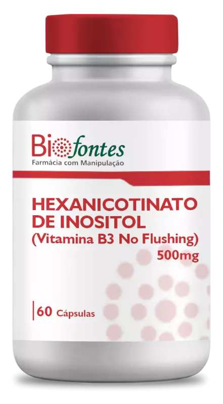 Hexanicotinato de Inositol (Vitamina B3 No Flushing) 500mg 60 Cápsulas
