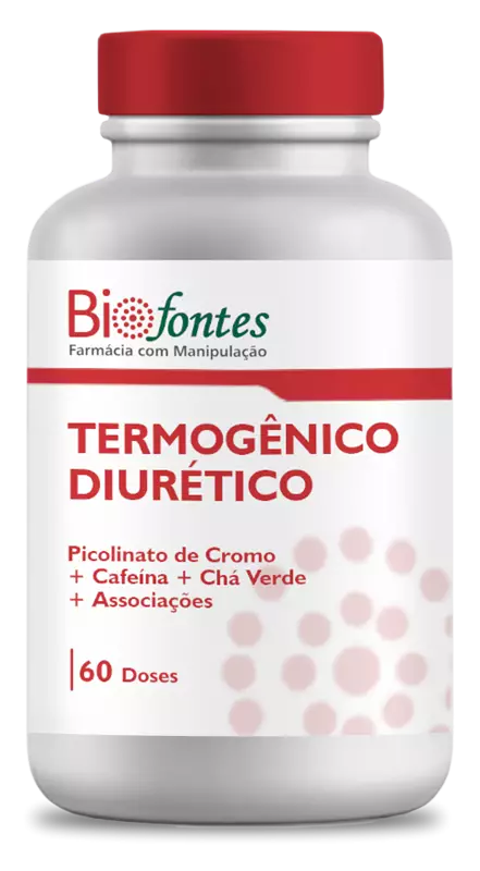 Termogênico Diurético | Picolinato de Cromo + Cafeína + Chá Verde + Associações | 60 Doses