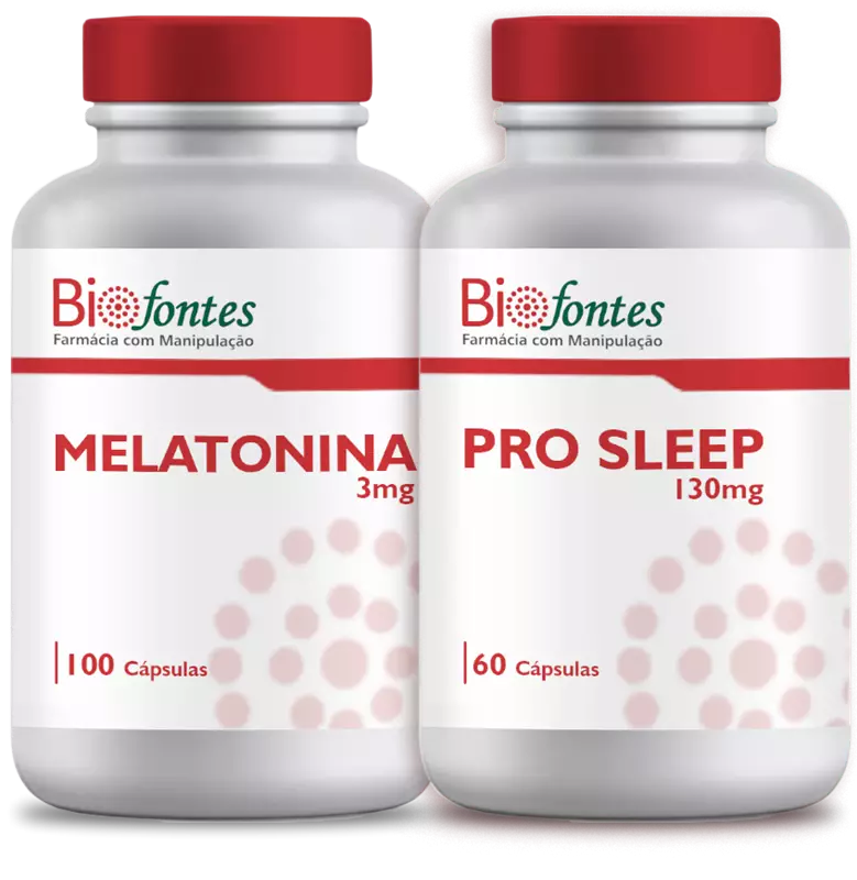 Kit Controle do Sono | Melatonina 3mg + Pro Sleep 130mg | 100 Cápsulas + 60 Cápsulas